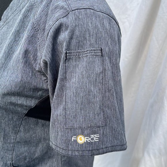 CARHARTT WOMEN'S MULTI-POCKET V-NECK SCRUB TOP - CHARCOAL Size XS - Picture 3 of 8